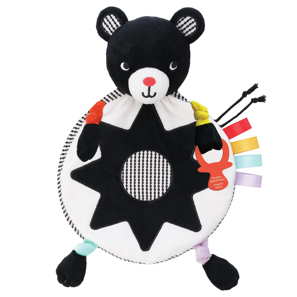Manhattan Toy Wimmer Bear Lovey knotted paws offer tactile exploration for babies