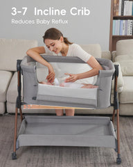 Winchild bedside attachment shows secure bed integration for easy night feeds
