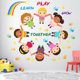 Windvale Kids Wall Decals rainbow design brightens spaces and supports colorful learning in classrooms and playrooms.