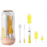 Winforhour travel electric bottle brush set in yellow kit for efficient on-the-go cleaning.