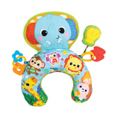 Winfun Jungle Fun tummy time pillow close-up showing soft crescent support for comfy exercises