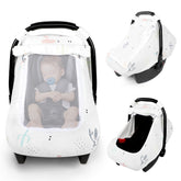 WINGHENLEE muslin cover with breathable material for a comfy baby ride.
