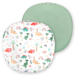 WINGHENLEE newborn lounger cover green dinosaur front view, breathable two fabric comfort for year round use