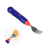wingosoph electric spinning spaghetti fork hero image, blue design promoting confident self-feeding for kids.