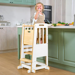 Wingyz Toddler Tower side view highlights sturdy base for wobble-free climbing.