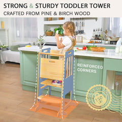 Wingyz Toddler Tower three-height option lets kids reach counters safely