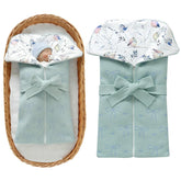 Winmany baby swaddle blanket blue-knit fabric keeps newborn skin cozy and safe