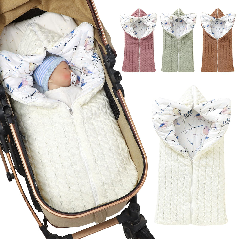 Winmany Colorful Newborn Swaddle Blanket closeup knit for cozy warmth.