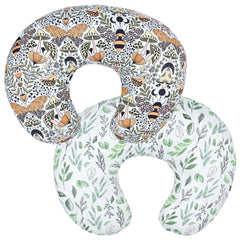 Winmany forest floral nursing pillow cover front view showing cozy fabric