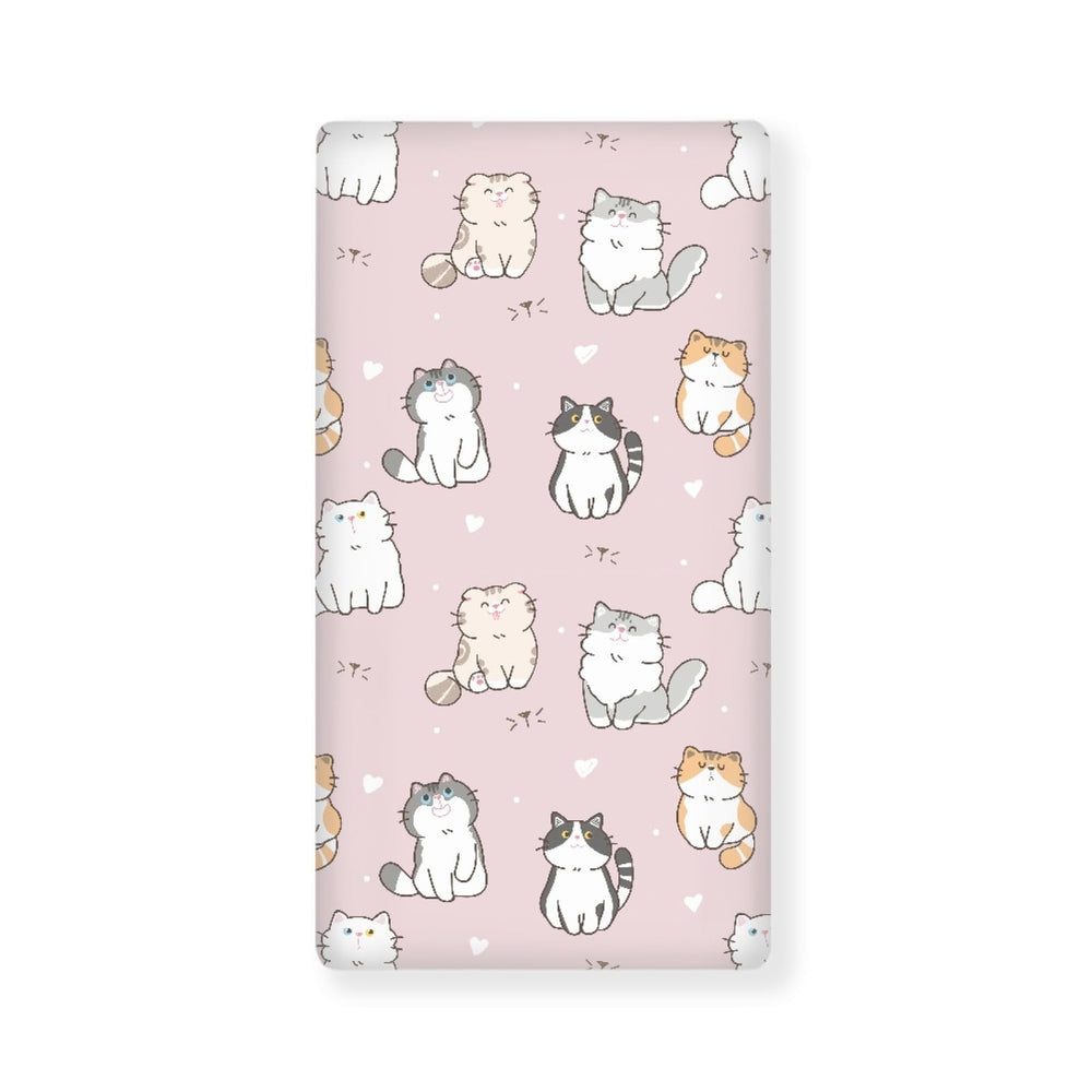 Winpema cartoon cat fitted crib sheet on mattress for snug, cozy sleep.