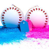 Winsharp gender reveal baseball with pink powder bursting for a dramatic reveal moment.