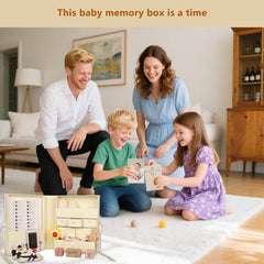 WINTC Memory Box for Kids stamp pad and envelopes visible for easy labeling and documentation.