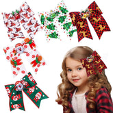 Winthrop Christmas hair clip Santa bow adds festive charm for kids.