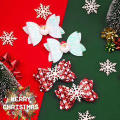 Winthrop Christmas hair clip in red with glitter for festive outfits
