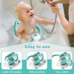 wiqins baby bath seat side view highlights ergonomic posture and easy entry for parents.