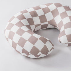 Wirein brown checkered pillow cover adds nursery style while protecting pillows.