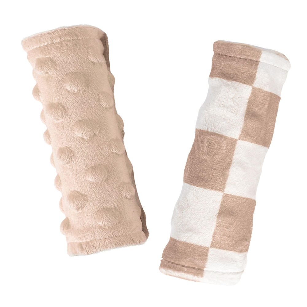 Wirein carseat strap covers double-sided minky close-up, plush softness