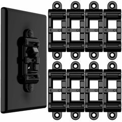 WISEFAM light switch cover guard, gloss black, on-wall installation for kid-friendly safety.