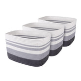 WISELIFE storage basket 3-pack in gray for organized living spaces.