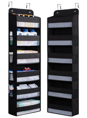 WishJazz over the door organizer front view with six large pockets for quick toy access