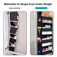 WishJazz over the door organizer side view showing sturdy construction for daily use