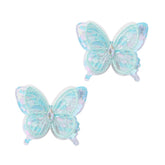 Wistamik butterfly hair clip glitter sky blue close-up for daily outfits.