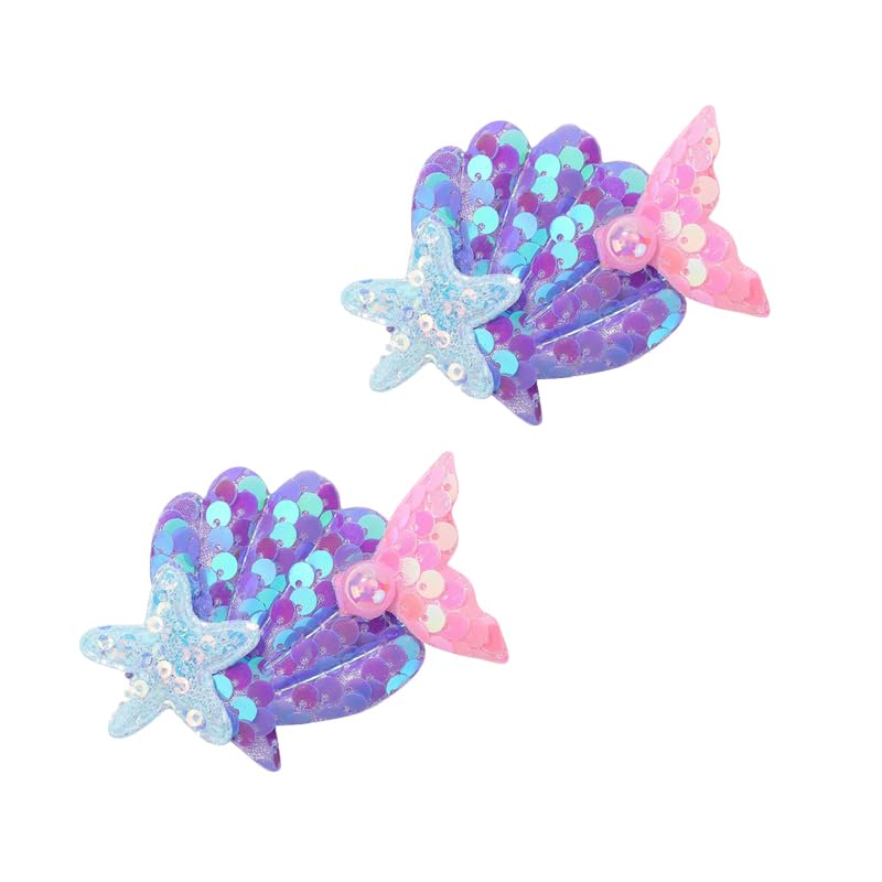 Wistamik mermaid hair clip in lavender—sparkly sequin accessory for playful party or daily wear.