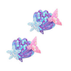 Wistamik mermaid hair clip in lavender—sparkly sequin accessory for playful party or daily wear.