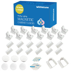 Withletune 12-locks 3-keys packaging highlights easy, tool-free installation for safety.