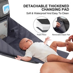 WITSTEP diaper bag backpack laptop compartment keeps devices organized during outings.