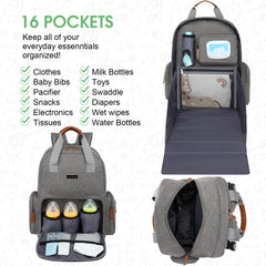 WITSTEP diaper bag multipocket organization separates bottles, diapers, and snacks.