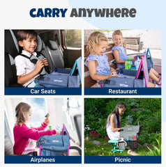 WITRIP travel desk for kids folds flat for compact car storage