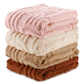 Wiwiqing 4Pcs 3D Christmas Rainbow Blanket set in bright colors for cozy nursery warmth.