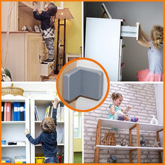 Wizczjvq furniture anchors 4-pack on dresser demonstrates secure anchoring for safe bedrooms.