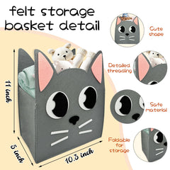 WJRSXILT felt baby basket folded-view highlights compact, portable organization.