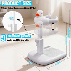 Wmaiwei anti-slip base for baby bath stand prevents slips on wet surfaces.