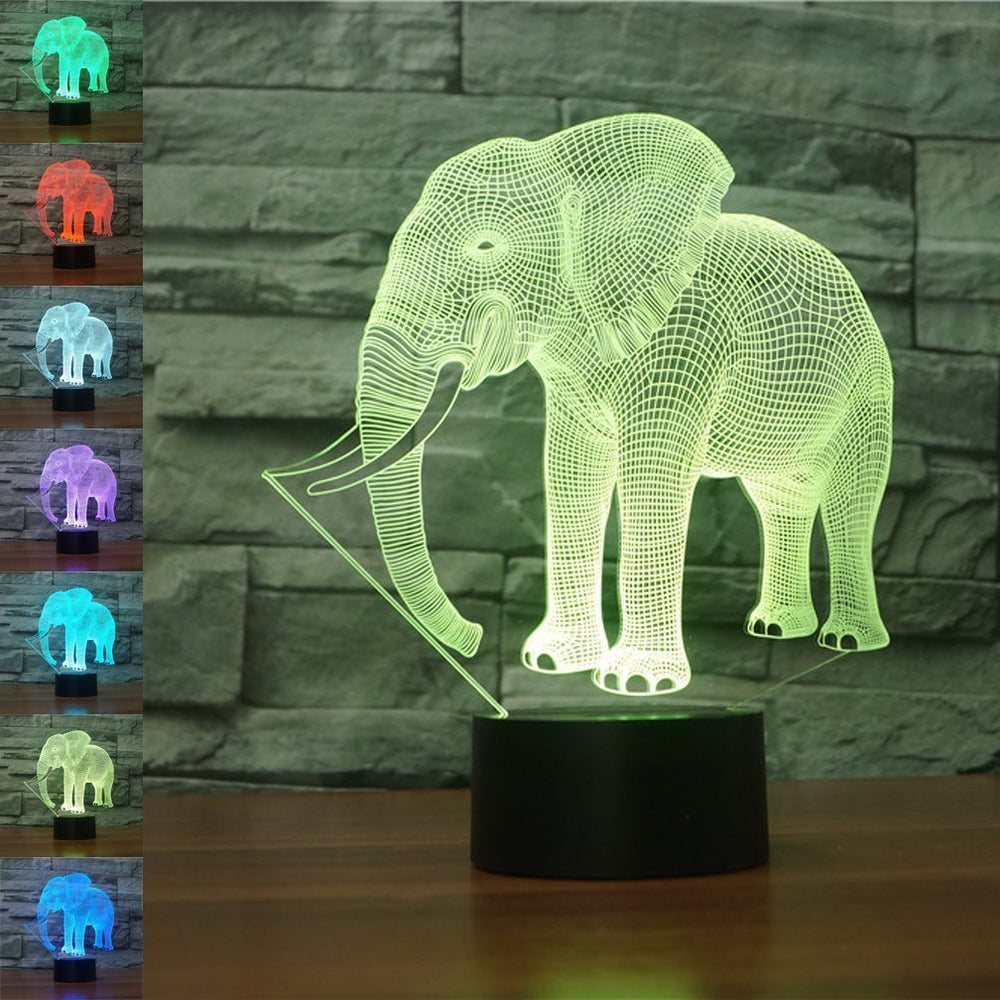WMH Elephant 3D Lamp base offers stable night lighting for desks
