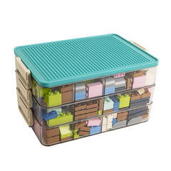 WMM Toys Storage Organizer Bins Green 3Layers shows a sturdy three-tier stackable design for clutter-free storage