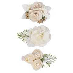 WNYUJOY 3pc flower clips for newborn to toddler provide gentle hold with soft fabric