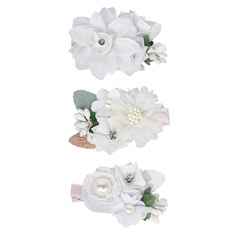 WNYUJOY 3pc flower clips in gift-ready packaging for baby girls.