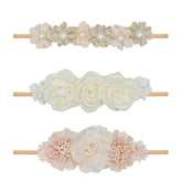 WNYUJOY baby flower headbands set with three colors for versatile outfits.