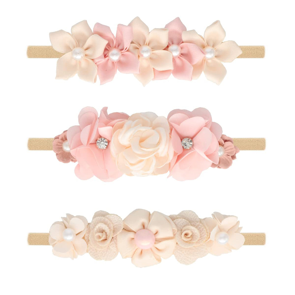 WNYUJOY baby girl flower headbands set with coordinated colors for stylish outfits.