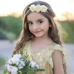 WNYUJOY floral headbands nylon band close-up shows gentle stretch for newborn to toddler.