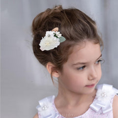 WNYUJOY pink-pattern flower hair clip close-up showing vibrant color for newborns.