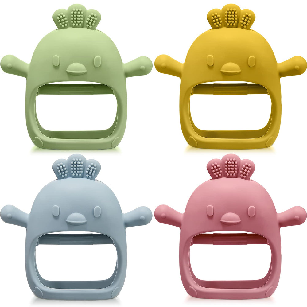 Woanger baby teething toy blue soothes gums with soft silicone chew