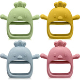 Woanger baby teething toy blue soothes gums with soft silicone chew