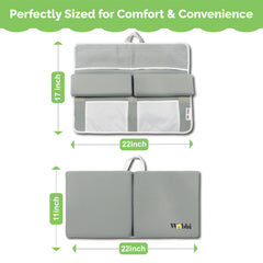 Wobbi kneeler featuring toy storage pockets for bath organization
