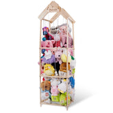 WodGod stuffed animal zoo storage cage shows tidy, organized plush display with ample space