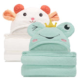 WODHOY baby towel hooded green frog shows ultra-soft microfiber for gentle post-bath drying