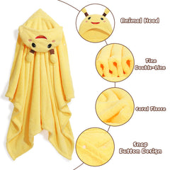 WODHOY hooded towel with animal design encourages playful bath time.